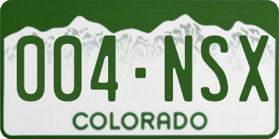 CO license plate 004NSX
