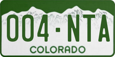 CO license plate 004NTA