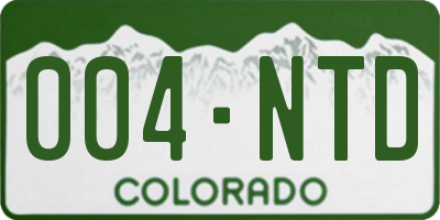 CO license plate 004NTD