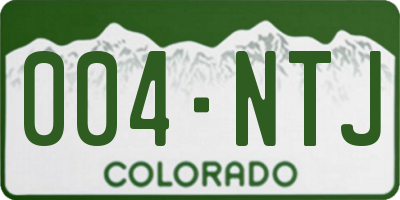 CO license plate 004NTJ