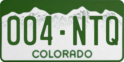 CO license plate 004NTQ