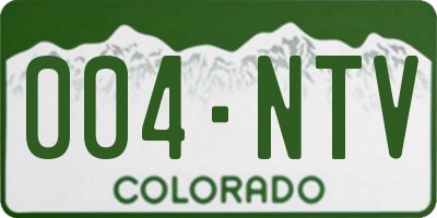 CO license plate 004NTV