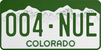 CO license plate 004NUE