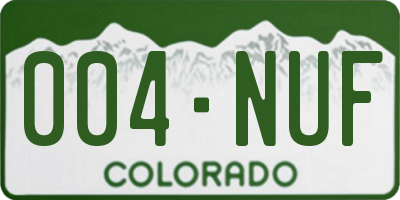 CO license plate 004NUF