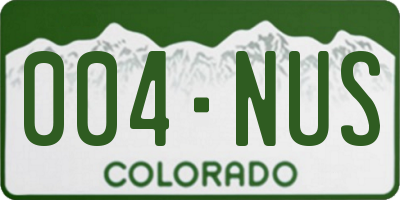 CO license plate 004NUS