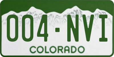 CO license plate 004NVI
