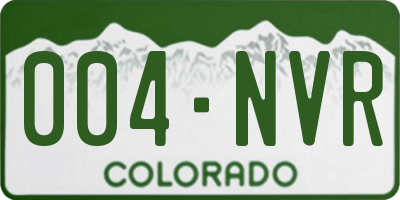 CO license plate 004NVR