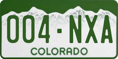 CO license plate 004NXA