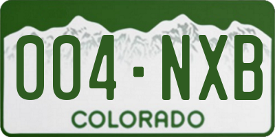 CO license plate 004NXB