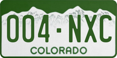 CO license plate 004NXC