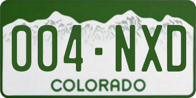 CO license plate 004NXD