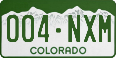 CO license plate 004NXM