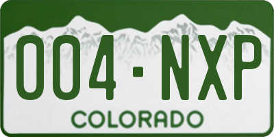 CO license plate 004NXP