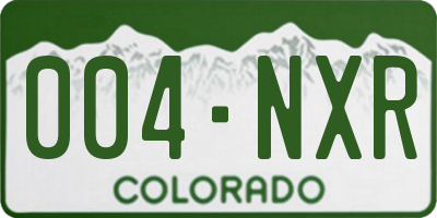 CO license plate 004NXR