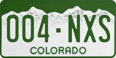 CO license plate 004NXS