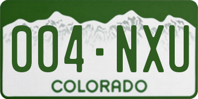 CO license plate 004NXU