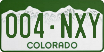CO license plate 004NXY