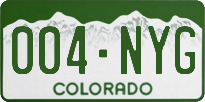 CO license plate 004NYG