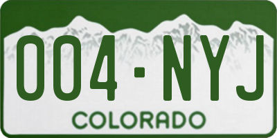 CO license plate 004NYJ