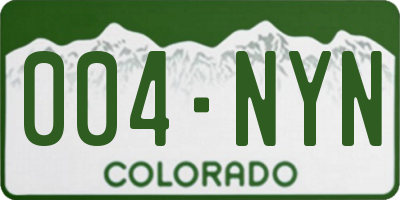 CO license plate 004NYN