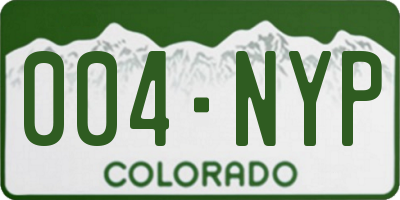 CO license plate 004NYP