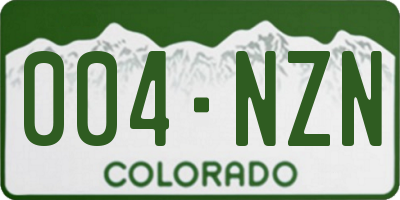 CO license plate 004NZN