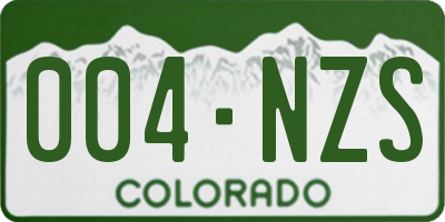 CO license plate 004NZS