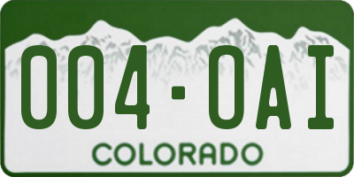CO license plate 004OAI