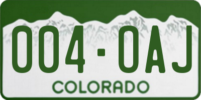 CO license plate 004OAJ