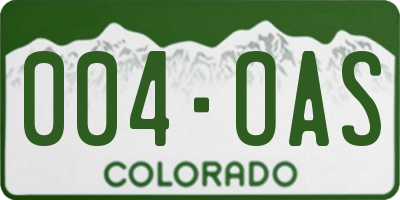 CO license plate 004OAS