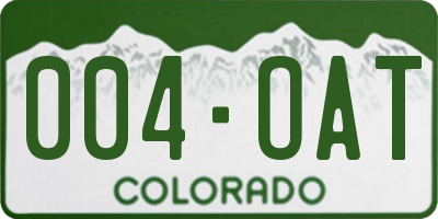 CO license plate 004OAT