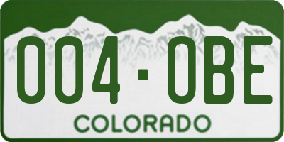 CO license plate 004OBE