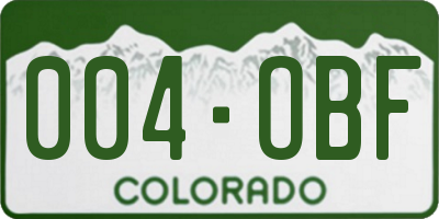 CO license plate 004OBF