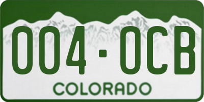 CO license plate 004OCB