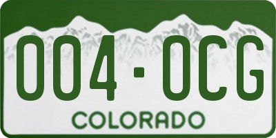CO license plate 004OCG