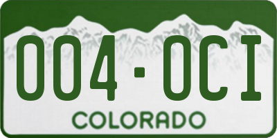 CO license plate 004OCI