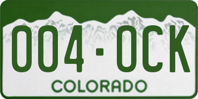 CO license plate 004OCK