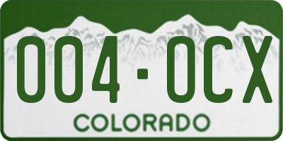 CO license plate 004OCX
