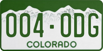 CO license plate 004ODG