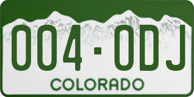 CO license plate 004ODJ