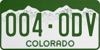 CO license plate 004ODV