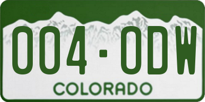CO license plate 004ODW