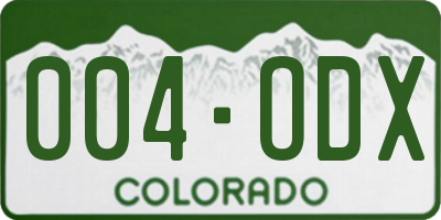CO license plate 004ODX