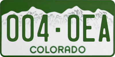CO license plate 004OEA