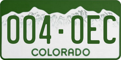 CO license plate 004OEC