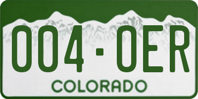 CO license plate 004OER