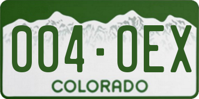 CO license plate 004OEX