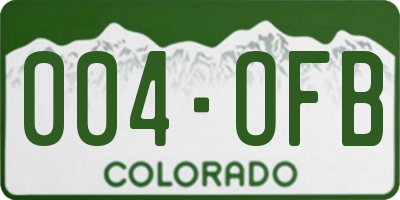 CO license plate 004OFB