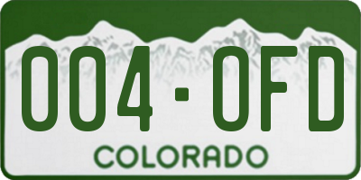 CO license plate 004OFD