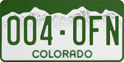 CO license plate 004OFN